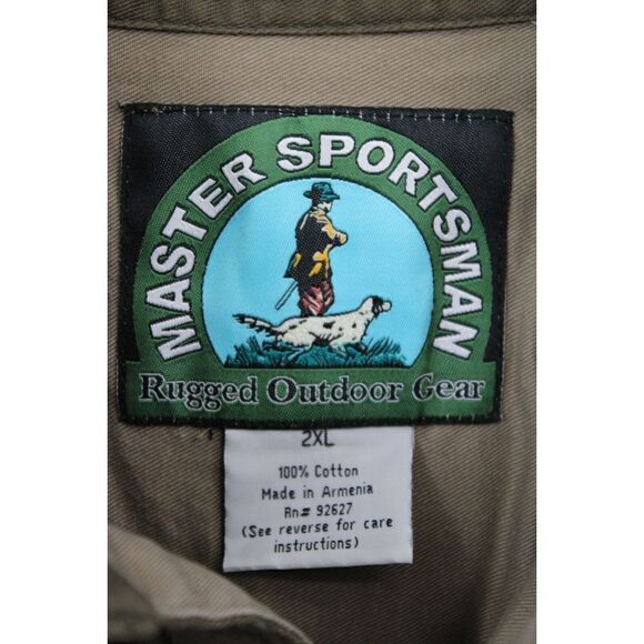 Master Sportsman Shirt Mens 2XL Long Sleeve Green Hunting Button Front Casual - Picture 6 of 6